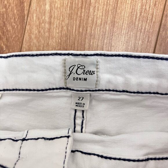 J. Crew Denim White Wash Skirt Front Button Size 27 Streetwear Retro Y2K Jean - Picture 5 of 6